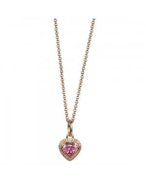 PANDORA Pink Heart Love Necklace JSP0080 In Rose