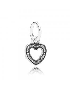 PANDORA Silver Open Heart Dropper Love Pendant JSP1001 