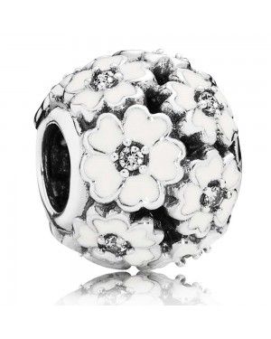 PANDORA White Primroses Floral Charm JSP0924 In Enamel