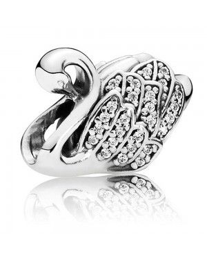 PANDORA Majestic Swan Animal Charm JSP0955 With CZ In Silver