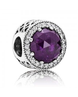 PANDORA Royal Purple Radiant Heart Love Charm JSP0859 