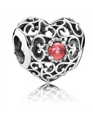 PANDORA January Birthstone Signature Heart Birthstone Charm JSP0824 