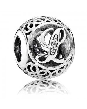 PANDORA Vintage L Swirl Charm JSP0766 In Silver