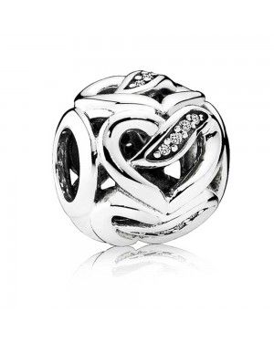 PANDORA Ribbons Of Love Charm JSP0675 With CZ In Sterling Silver