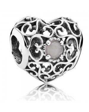 PANDORA June Birthstone Signature Heart Charm JSP0823 