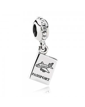 PANDORA Passport Dropper Travel Charm JSP1043 With Cubic Zirconia 