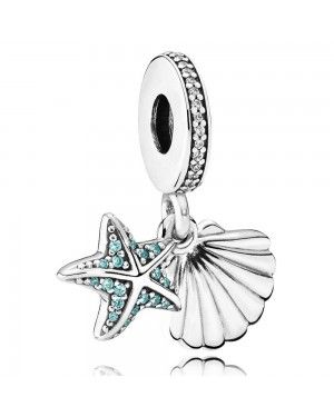 PANDORA Tropical Starfish And Seashell Dropper Summer Charm JSP0654 