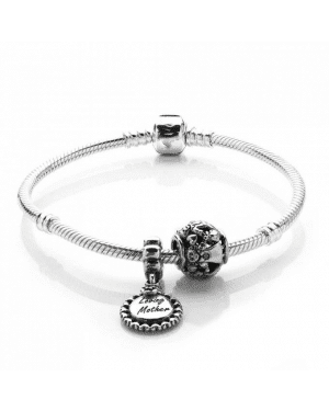 PANDORA Love You Mum Family Complete Bracelet JSP0469 With Pave CZ In Silver