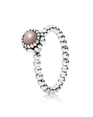 PANDORA Beaded October Pink Opal Birthstone Ring JSP1434 