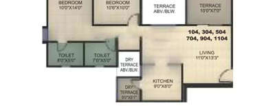Kumar Princeville, 2 BHK-887 Sq.ft