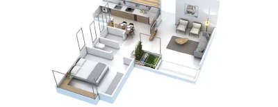 Skyi Manas Lake, 1 BHK-429 Sq.ft