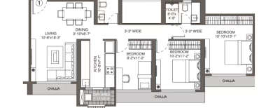 Evershine Crown, 2.5 BHK-783 Sq.ft