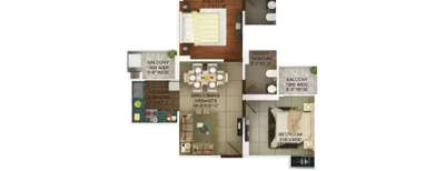 Victoryone Amara, 2 BHK-1050 Sq.ft