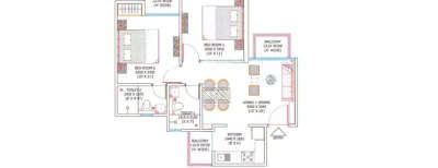 Ajnara City, 2 BHK-895 Sq.ft
