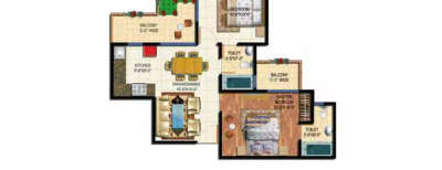 Amrapali O2 Valley, 2 BHK-885 Sq.ft