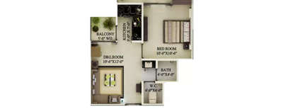 Supertech Ecovillage, 1 BHK-598 Sq.ft