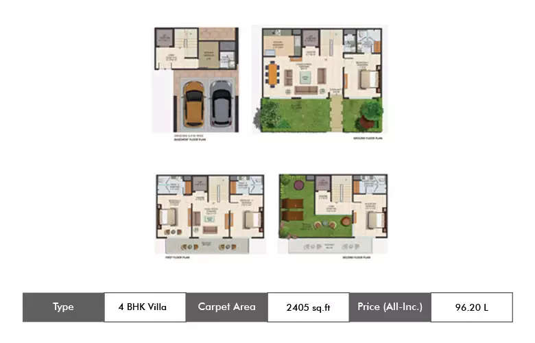 Floor plan for 4 BHK