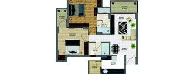 Shri Radha Sky Gardens, 2 BHK-1182 Sq.ft
