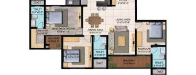 Shriram Blue, 3 BHK-1650 Sq.ft