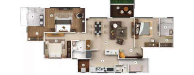 Geras Isle Royale, 3 BHK-1396 Sq.ft