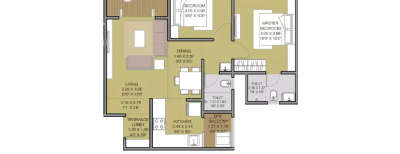 Majestique Euriska, 2 BHK-633 Sq.ft