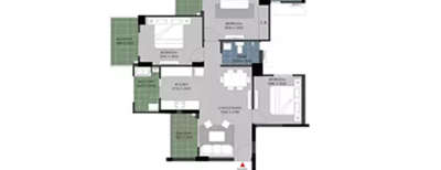 Gulshan Ikebana, 3 BHK-789 Sq.ft