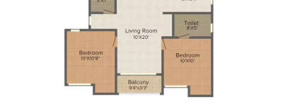 KG Good Fortunes, 2 BHK-875 Sq.ft