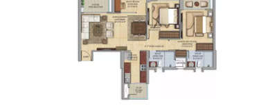 Mahagun Meadows, 2.5 BHK-852 Sq.ft