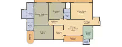 Mahagun Mezzaria, 3 BHK-1467 Sq.ft