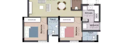 Newry Aura, 2 BHK-768 Sq.ft