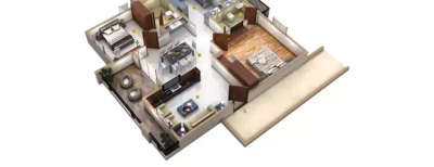 DSR RR Avenues, 2 BHK-843 Sq.ft