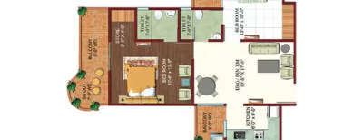 Ajnara Ambrosia, 2 BHK-1095 Sq.ft