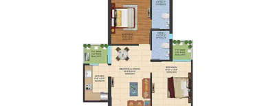 Ajnara Le Garden, 2 BHK-920 Sq.ft