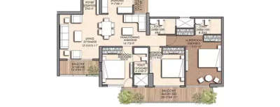 Prateek Canary, 3 BHK-1139 Sq.ft