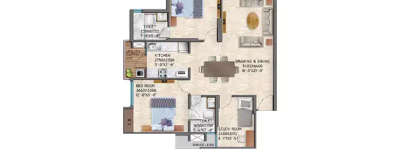 Great Value Anandam, 2.5 BHK-877 Sq.ft