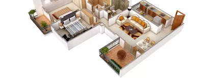 K Raheja Vistas Premiere, 2 BHK-887 Sq.ft
