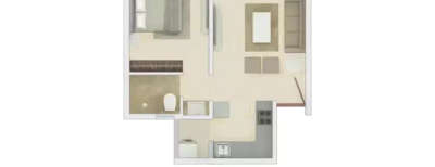 Rohan Ipsita, 1 BHK-393 Sq.ft