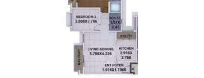 Kumar Megapolis Mystic, 2 BHK-973 Sq.ft