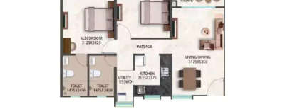 Kumar Megapolis Serenity, 2 BHK-637 Sq.ft