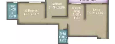 Kumar Primavera, 2 BHK-721 Sq.ft