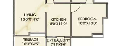 Venkatesh Oxy Galaxy, 1 BHK-645 Sq.ft