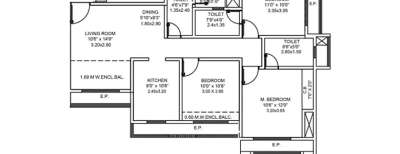 Siddhi Highland Haven, 3 BHK-952 Sq.ft