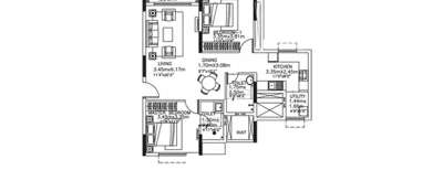 Kolte Patil Itowers Exente, 2 BHK-813 Sq.ft