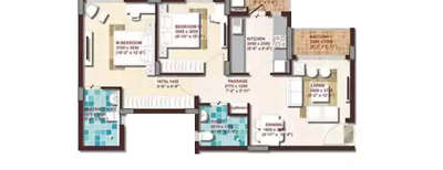 DLF Woodland Heights, 2 BHK-914 Sq.ft