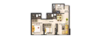Dosti Mezzo 22, 2 BHK-532 Sq.ft