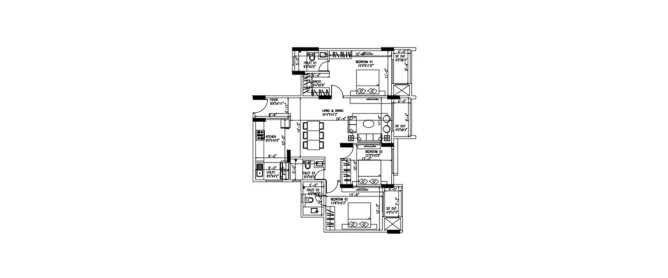 Goyal Orchid Platinum Whitefield - Floor plan 1 BHK 1485 Sq.ft