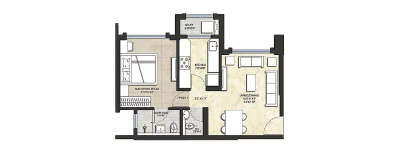 Lodha Amara, 1 BHK-446 Sq.ft