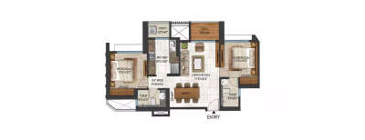 Lodha Regalia, 2 BHK-710 Sq.ft