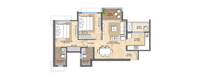 Lodha Bella Vista, 2 BHK-760 Sq.ft