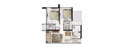 Prestige Jasdan Classic, 2 BHK-883 Sq.ft